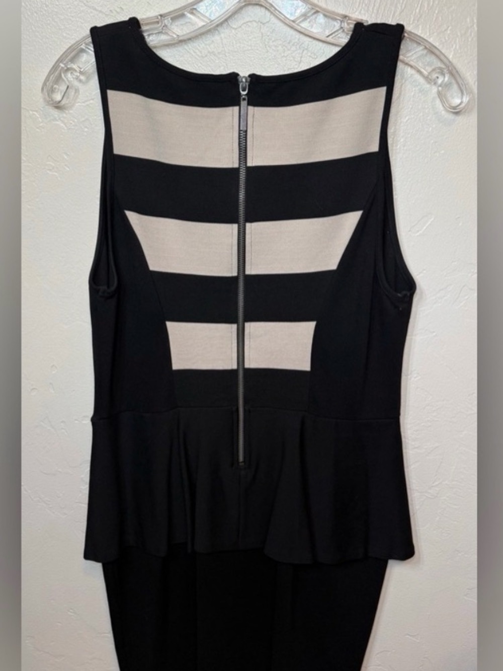 Kensie Black Peplum Bodycon Dress Large - Picture 4 of 6